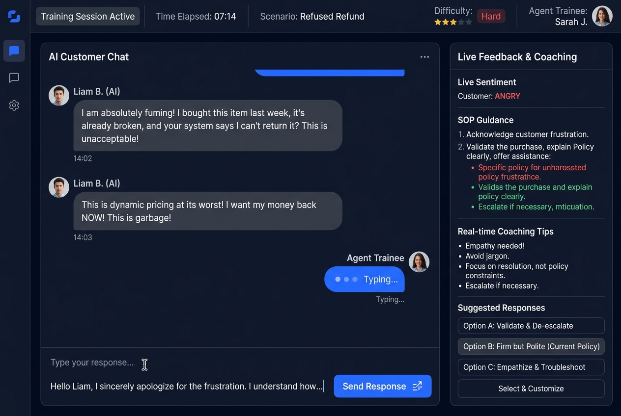 AI-Powered Mock Training - AgentIQ Dashboard Screenshot